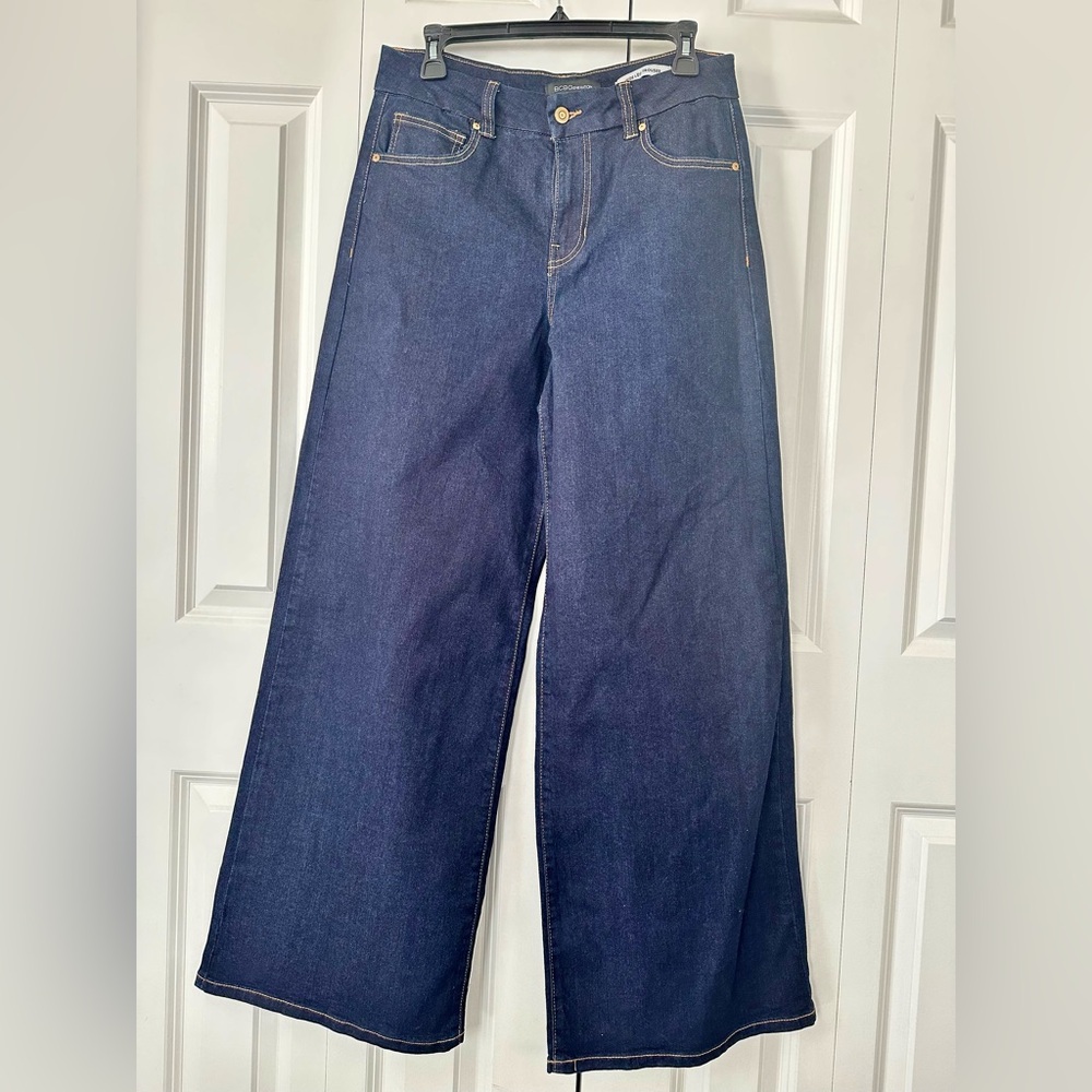 BCBGeneration Dark Indigo Wide Leg Trouser Jeans